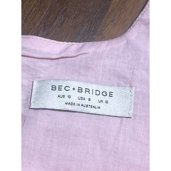 Bec & Bridge Bonnie Cut-Out Crop Top in Peony Pink 6 Womens Cropped Tank - Picture 8 of 15